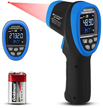 Infrarot Thermometer AP-1500C Hochtemperatur-Laserthermometer Infrared Thermometer -58~2732°F/-50~1500°C D:S=30:1 Buntes LCD-Display，Einstellbarer Emissionsgrad，Datenaufnahme，°C/°F