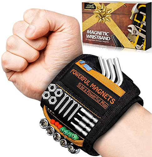 Gifts for Men Dad Magnetic Wristband - Cool Tools Gadgets for Men Personalised Gifts Xmas Christmas Stocking Fillers Birthday Presents, Wrist Band Accessories Organiser Belt Holder Nails Bolts Screws
