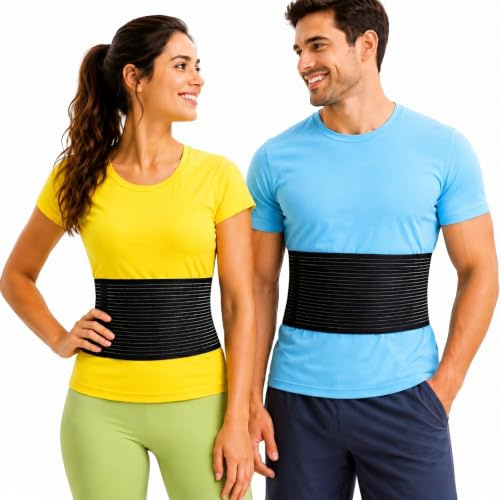 Envoltura de costilla | Carpeta de pecho para reducir el dolor | Cinturón de soporte de compresión para el pecho para ayudar a lesiones musculares, costillas magulladas | Soporte transpirable para