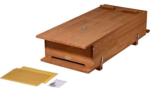 dobar Luxus-INSEKTENHOTELS 28332e Bienenkiste Massivholz Hobby-Imkerei - Honig-Bienen halten - Wesensgemäße Bienenhaltung für die eigene Honigernte - Imkerzubehör - 117 x 47 x 32,5 cm - Braun