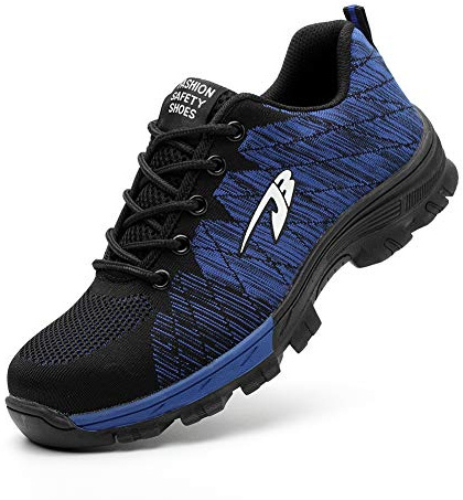 KRFE Safety Shoes Women S3 Light Steel Toe Work Shoes Lightweight Breathable Sports Protective Shoes 536 Blue40