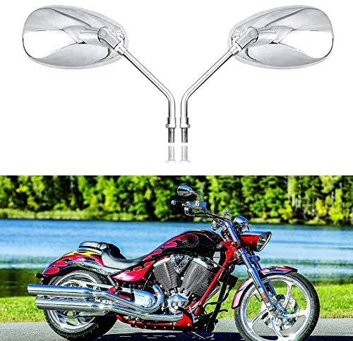 Motorcycle Mirrors Universal 8mm 10mm Chrome Rear View Side Mirror Handle Bar Bar End Motorcycle Mirrors Fit For Most Motorbikes