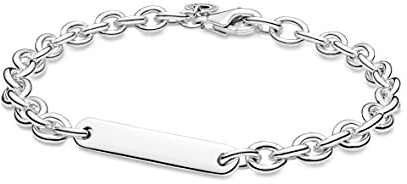 Pandora Icons länkarmband i sterling silver med graverbar stång, 20
