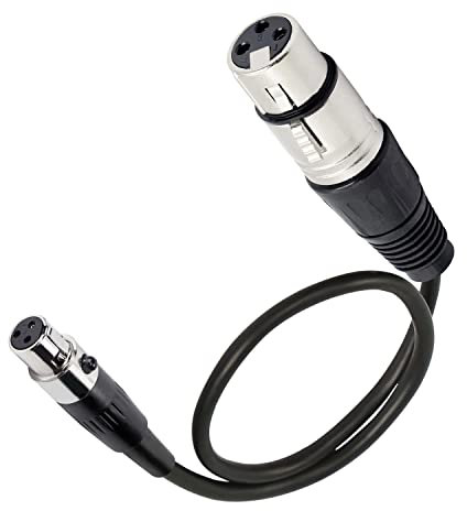 XMSJSIY Mini XLR to XLR Audio Cable Adapter - 3 Pin to Mini 3 Pin Microphone Cable Wire for Lavalier Mic and Camera