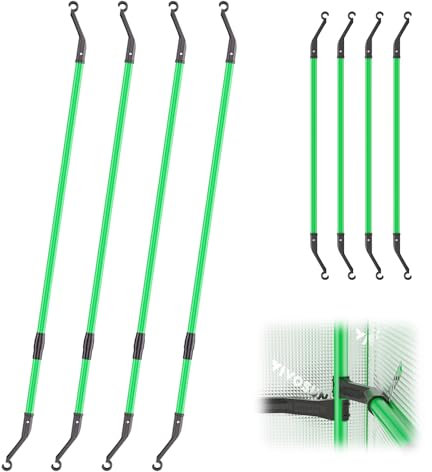 VIVOSUN High-CFM-Kit für Growzelte, Stangen zur Stabilisierung grün, Länge 60–120 cm, geeignet für 60×60cm, 90×90cm, 120×60cm und 120×120cm Growzelte, 4er-Pack