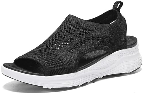 ziitop Sandals Womens Summer Washable Slingback Orthopedic Slide Sport Ladies Walking Sandals Womens With Arch Support Wedge Platform Walking Shoes Casual Thick Bottom Comfy Beach Shoes