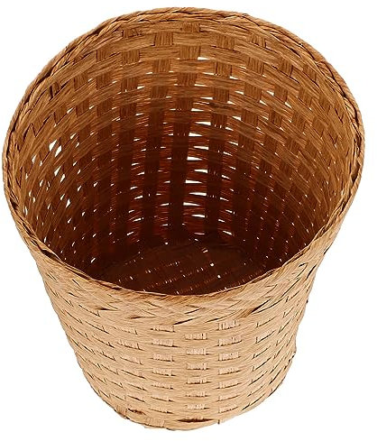 Zerodeko Poubelle En Osier Corbeille À Papier Jonc De Mer Poubelle Tissée Ronde En Rotin À Papier Panier À Ordures Pour Chambre Salle De Bain Bureaux Maison