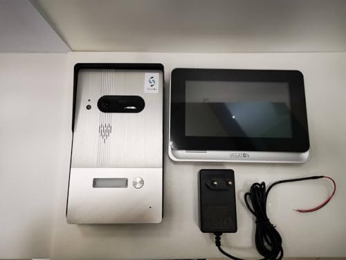VEGATON Videocitofono a 4 fili, monitor da 7, visione notturna, vista in tempo reale e conversazione, sblocco tramite monitor, per 1 famiglia