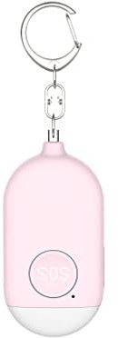 SUIOPPYUW ABS Gehäuse Persönliche Alarmanlagen Kleiner 130 dB batteriebetriebener USB Auflade Outdoor Frauen Sicherheits Schlüsselanhänger mit Taschenlampe, Rosa