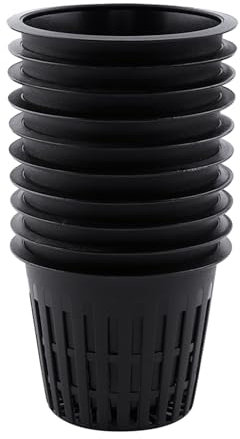 Nimomo 10pcs Hydroponic Planting Net Pot, Planting Heavy Duty Mesh Pot Basket Hydroponic Plant Grow Clone Gardening (Black)