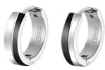 LOTUS STYLE Pendientes Aro Hombre - Aros Acero Inoxidable 316L - Cierre Seguro - Ligeros, Cómodos y Resistentes - Aros Hombre Color Plata 12.20 mm LS2391-4/1