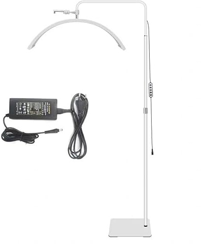 Lampada estetista, Lampada mezza luna estetica, Lampada extension ciglia, Con supporto per cellulare, adatto per la bellezza, Le sopracciglia, i tatuaggi e la cura del viso e della pelle (bianco, 36W)
