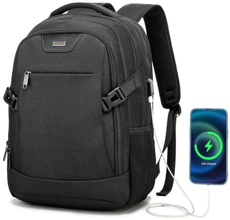VINBAGGE Sac à Dos Ordinateur Portable 15.6 Pouces Sac de Voyage Imperméable Sac à Dos d'affaires Loisir Sac a Dos PC Portable pour Affaire Scolaire