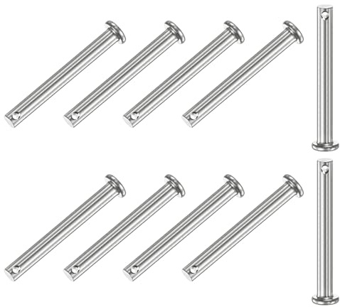 M METERXITY 10 Stück Einloch Klauenstifte, M6 x 55mm 304 Edelstahl Flachkopf Klauenstifte für mechanische Verbindungen/Lkw/Rasenmäher, Verbindungsscharnierstift Wiederverwendbar