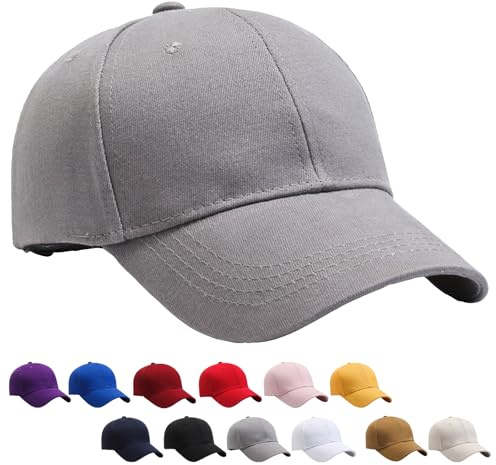 YOUYIKE Baseballkappe für Herren und Damen, Baumwolle Kappe Cap, Baseball Cap Unisex, Verstellbar, Einfarbig, Einheitsgröße, Sonnenmütze