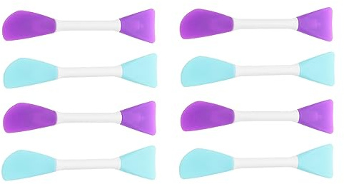 SHINEOFI 8pcs Double-Headed Mixing Scrapers Paint Spatulas for Artists Blue and Purple Portable Screen Printing Palette for Oil Painting and Watercolor Craft Supplies