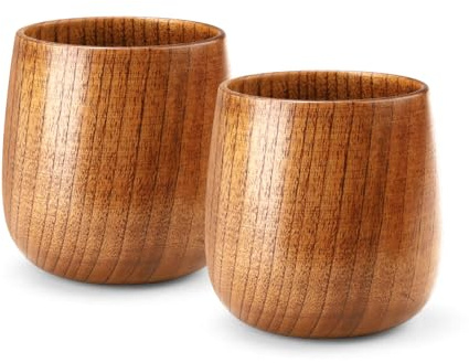Fatiya Lot de 2 verres à whisky en bois de 140 ml, verres à bourbon, verres à whisky à l'ancienne mode pour cadeaux de retraite, fête des pères, anniversaire