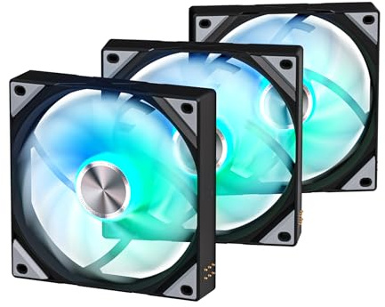 TRYX ROTA SL ARGB 120 Schwarz – 120mm RGB PWM Lüfter für PC-Gehäuse und Radiator, 3er-Pack Daisy Chain Gehäuselüfter mit magnetischem Anschlusskabel