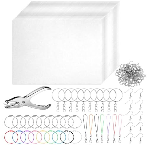 DONQTWAY 221 Stück Schrumpffolie Set 20 Schrumpfpapier A4 Transparent