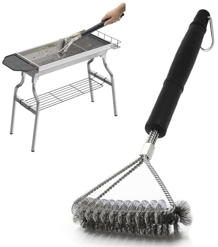 Ruayia Grillbürste,Grilldrahtbürste für Grill, 45cm Edelstahl Grillrostreiniger, Dichte Edelstahlborsten, Extra Langer Wärmedämmung Griff für Weber Gas/Holzkohle/Elektro/Infrarot