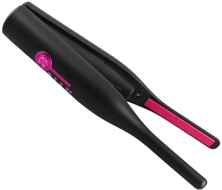 Goshyda Plancha Alisadora Tipo Lápiz, Rizador Alisador Inalámbrico Pequeño de Calentamiento Rápido para Cabello Corto, Flequillo, Cortes Pixie, Batería Integrada de 2600mAh (BLACK)