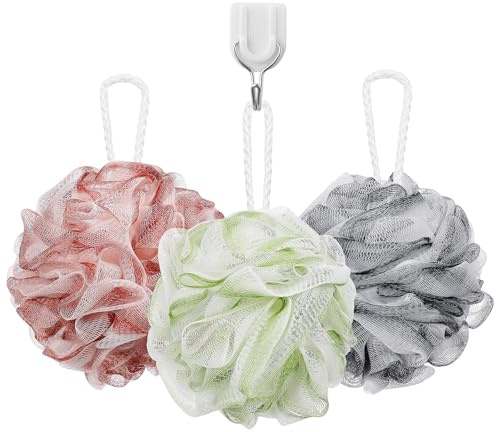ARTSEWPLY 3 pezzi Spugne da Bagno Esfolianti Colorate per Doccia Spugna Corpo con Schiuma Abbondate per Pulizia e Esfoliazione Accessori Vasca Bagno Adatte per Donna e Uomo