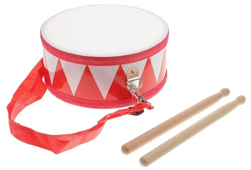WOONEKY Giocattolo Musicale Rullante per 20 Cm Doppia Faccia Bacchette, Strumento Percussione Educativo Orff per Sviluppo Senso del Ritmo e Gioco Didattico