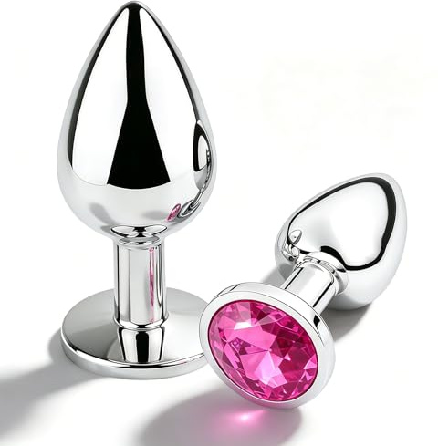 2 Pièces Plug Anal, Set de Jouets Érotiques Anaux, Anal Plug Débutant, Sextoyse Couple Plaisir, Surface Lisse pour un Contact Agréable, Pour un Moment de Plaisir (Rose rouge)