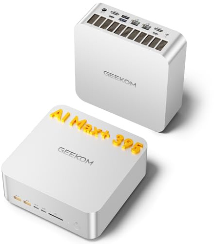 GEEKOM A9 Mega Mini PC, AMD Ryzen AI MAX 395,128GB LPDDR5X RAM+2TB SSD | 2026 Extreme AI Performance , Radeon 8060S Graphics, 4K@120Hz Quad Display,Dual USB4, 8×USB for Gaming/Design/Video Editing