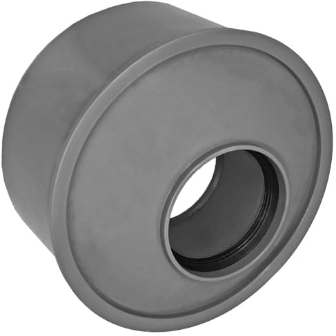 MegaHaustechnik HT Reduzierung exzentrisch superkurz mit Muffe DN40 x Rohr DN110, für Rohr Außendurchmesser 40mm auf Steck-Ende außen Ø 110mm, Reduktion Erweiterung Reduzier Stück Übergang Adapter