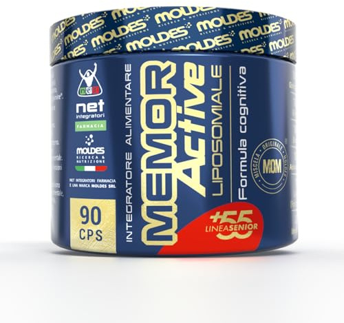 Net Integratori Farmacia MemorActive Liposomiale – 90 capsule – Formula Cognitiva con 4 estratti di Ginkgo Ginseng Bacopa Ashwagandha + Vitamina B12 – Supporto Memoria Focus Lucidità Mentale