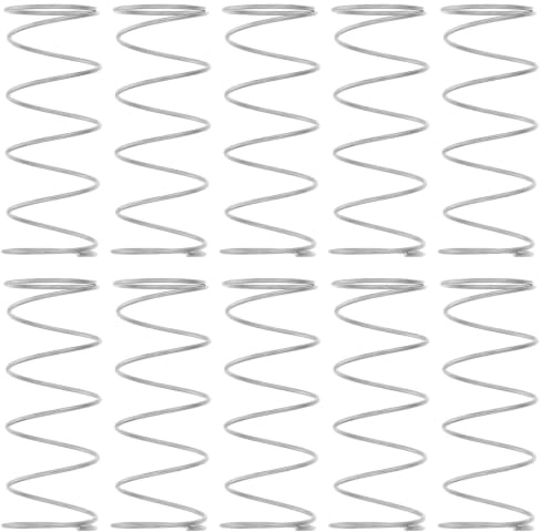 NUOBESTY 20 Pièces Ressort de Bouton-poussoir pour Chasse D'eau en Acier Inoxydable Argenté, Haute Tension, Compatibilité, pour Réparation de Robinetterie de Salle de Bain