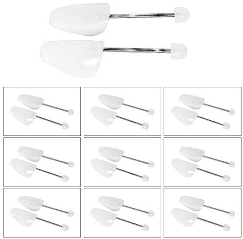 White Mens and Womens Traditional Plastic Flexible Shoe Tree Shaper Stretcher - Shoe Shapers UK 6.5-9/EU 39-42