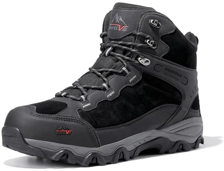 NORTIV 8 Men's Waterproof Hiking Boots Outdoor Mid Trekking Lightweight Mountaineering Shoes Paladin,Size 10.5,Black,JS19004M