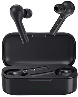 QCY T5 In-Ear Sport Headphones Bluetooth 5.0 TWS with Charging Case, 25 Hours Playtime,Compatible with iPhone Samsung Huawei, Sports Earphones, Waterproof and Microphone (Black)