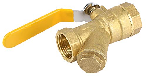 Valvola a sfera a tre vie, tipo Y 3/4 BSPP Filtro filettato femmina Valvola a sfera in ottone con maniglia a leva per acqua, gas, ossigeno, metano, etilene