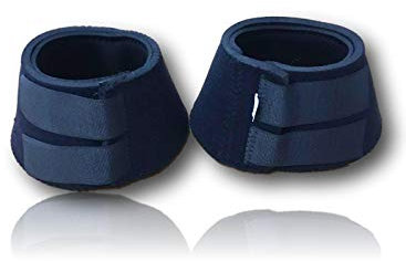 Hufglocken für Pferde Ponys | Warmblut Kaltblut Vollblut | schwarz | Neopren Springglocken S-XL | Hufschutz zum Reiten Springen Gelände Weide (S (schwarz))