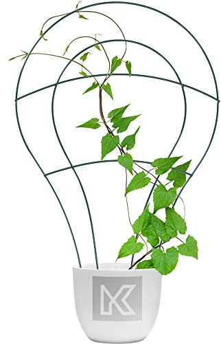 KADAX Blumengitter aus Stahl, 3er Set, Rankgitter, Rankhilfe für Kletterpflanzen, Pflanzenstielstütze, Blumenstütze, Gitterspalier, Pflanzengitter (48,5 x 32 cm)