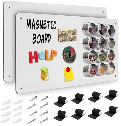 Raweao Weiße Magnettafel für Wand, 43.5x29x0.08cm Magnetische Metalltafel Wandtafeln für Kühlschrankmagnete Kollektion, Metalltafel Ideal für Zuhause, Küche und Büro (Weiß - 2 Stück)