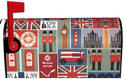 PULaif England-Symbole, magnetische Briefkasten-Abdeckung, Standardgröße, 53,3 x 45,7 cm, für Garten, Hof, Dekoration