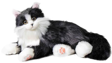 Chongker Interaktiver Begleiter, Roboter, handgefertigte Stofftiere mit Sprachreaktion, realistischer Herzschlag und Schnurren, Geschenke für Eltern und Senioren