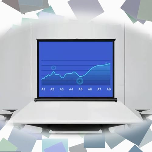 COKYIS Schermo per proiettore da Tavolo per Ufficio 20in 30in 40in 50in Schermo cinematografico Schermo per proiettore Retrattile Installazione autoportante Schermo HD Portatile 4:3 16:9(16:9,20in)