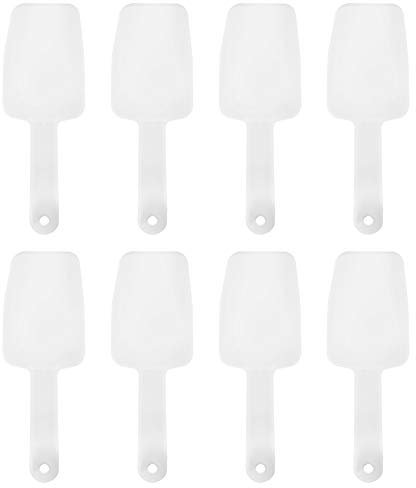 Aladeno 8 mini palette in plastica PP, paletta raschietto per ghiaccio, palette multiuso, palette per caramelle in PP, palette da cucina, per alimenti, farina di noci, dessert,