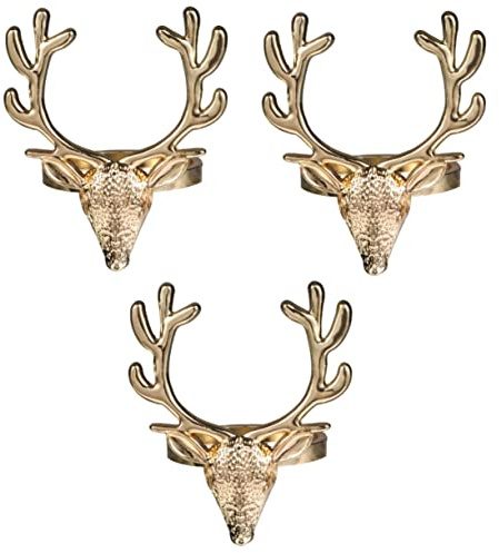 PRETYZOOM 3er-Sets Serviettenhalter Aus Legierung Weihnachtliche Serviettenschnalle Elegante Tischdekoration Robustes Material Anmutiges Abendessen-Set 4 Stück X 3