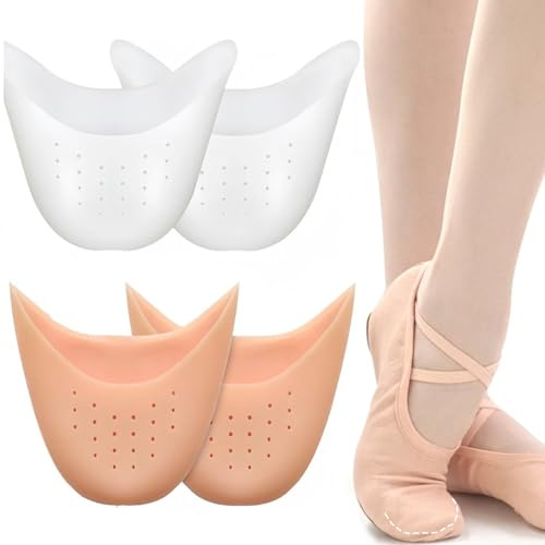 2 Pairs Soft Silicone Gel Toe Protectors Covers Faireach Toe Caps Metatarsal Pads with Forefoot Cushion Silicone Toe Protectors Gel Toe Protector (Complexion)