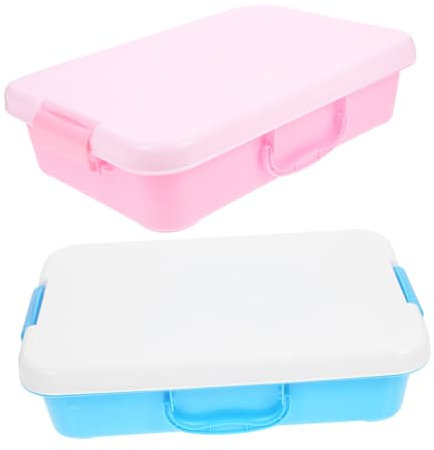 KOMBIUDA 2 Stück Hand-sandkasten Mit Deckel Tragbarer Sandkasten Aufbewahrungsbox Für Kinderspielzeug Kleiner Tragbarer Sandkasten Kunststoff-sandkasten