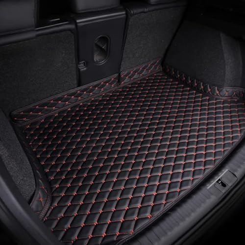 Car Boot Mats for Mercedes Benz W177 A160 A180 A200 A220 A260 A250,Leather Trunk Liner Cargo Carpets Waterproof Scratch Proof Non-Slip Interior Accessories,B-Black-Red