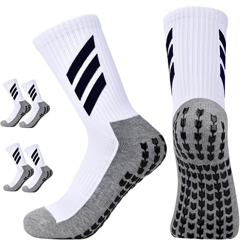 KTUEOV Chaussette Antidérapante Foot, 2/3 Paires Chaussettes Running Homme Femme Taille 38-46 Chaussette Foot Respirant Chaussette Sport Grip pour Rugby Basket Trekking Yoga
