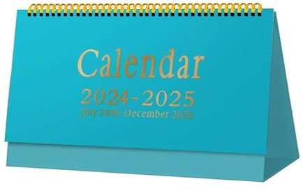 Tischkalender 2024–2025 – Stehender Klappkalender, 18 Monate akademisches Jahr, Juli 2024 bis Dezember 2025, Tischkalender(A4)