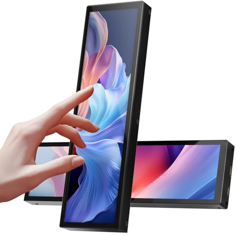 SCXryllexa 8. 8 Monitor, 170 Ultra Wide Touch Screen 480 x 1920 IPS Long Bar Display LCD per RasPi per Windows HDR Computer Case, Plug and Play